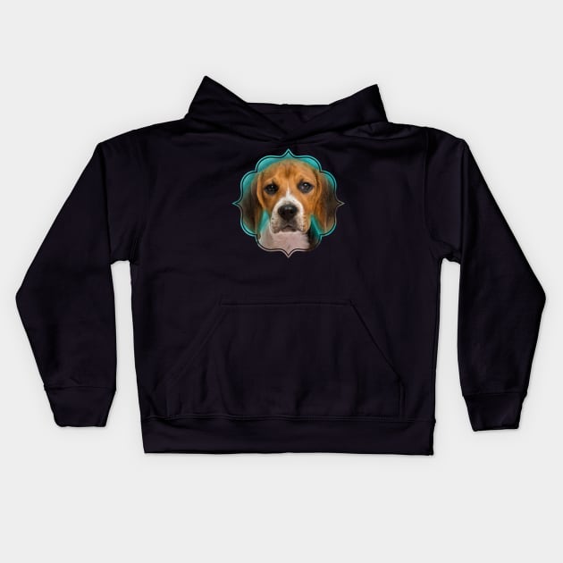 Beagle dog Kids Hoodie by Nartissima